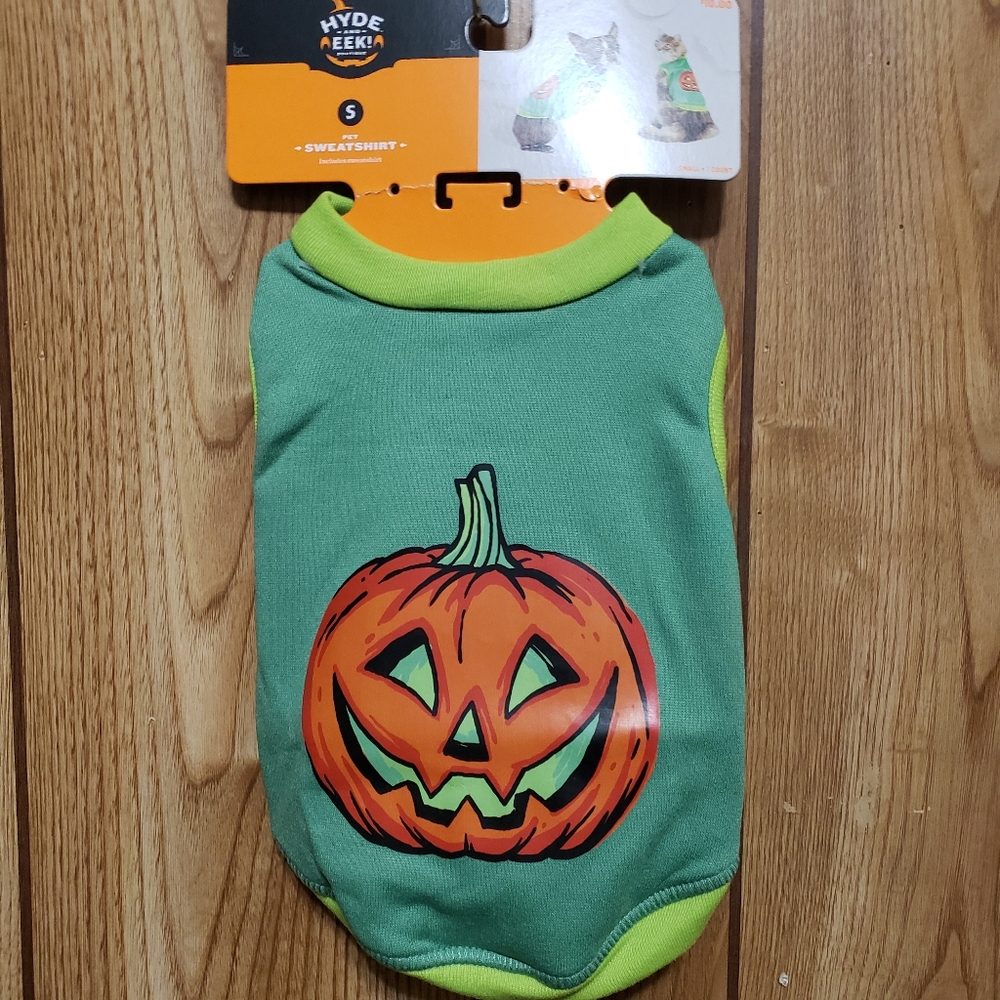 dog sweatshirt cat Med Halloween Fall pumpkin jack o lantern shirt Costume